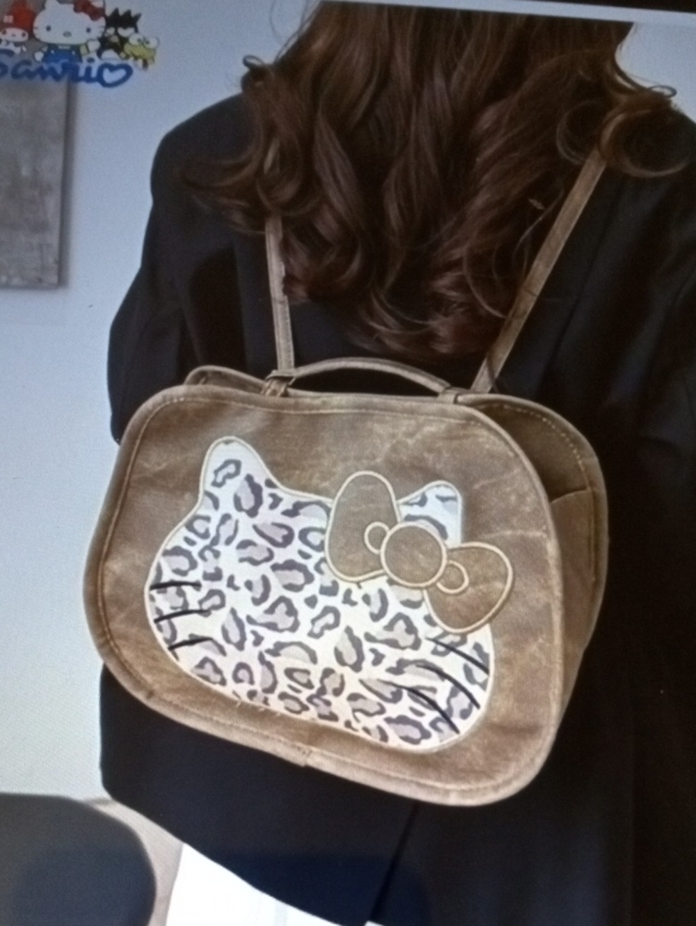 Hello Kitty 🤎 Backpack with Leopard Face Accent